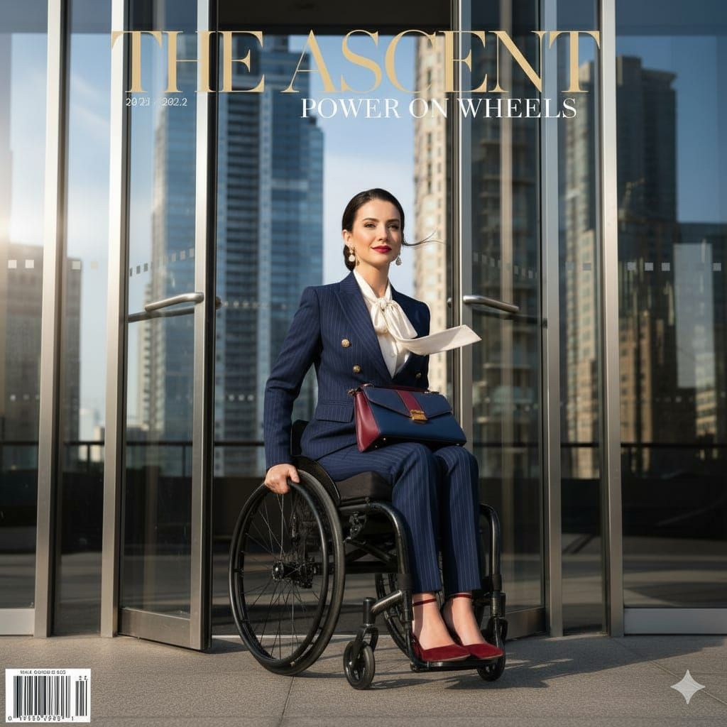 Stylish Paraplegic Woman in Power Suit for Interview