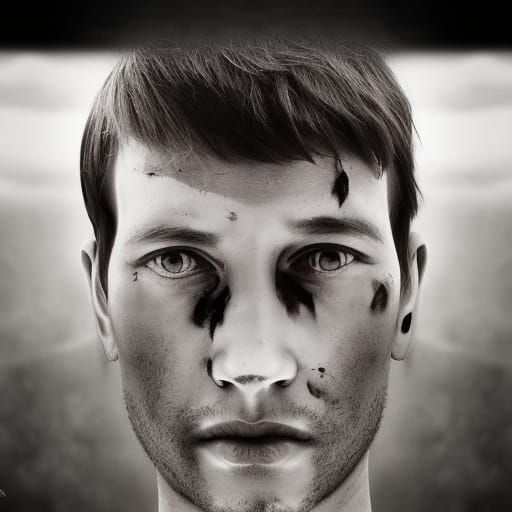 Dramatic Black and White Male Horror Portraits