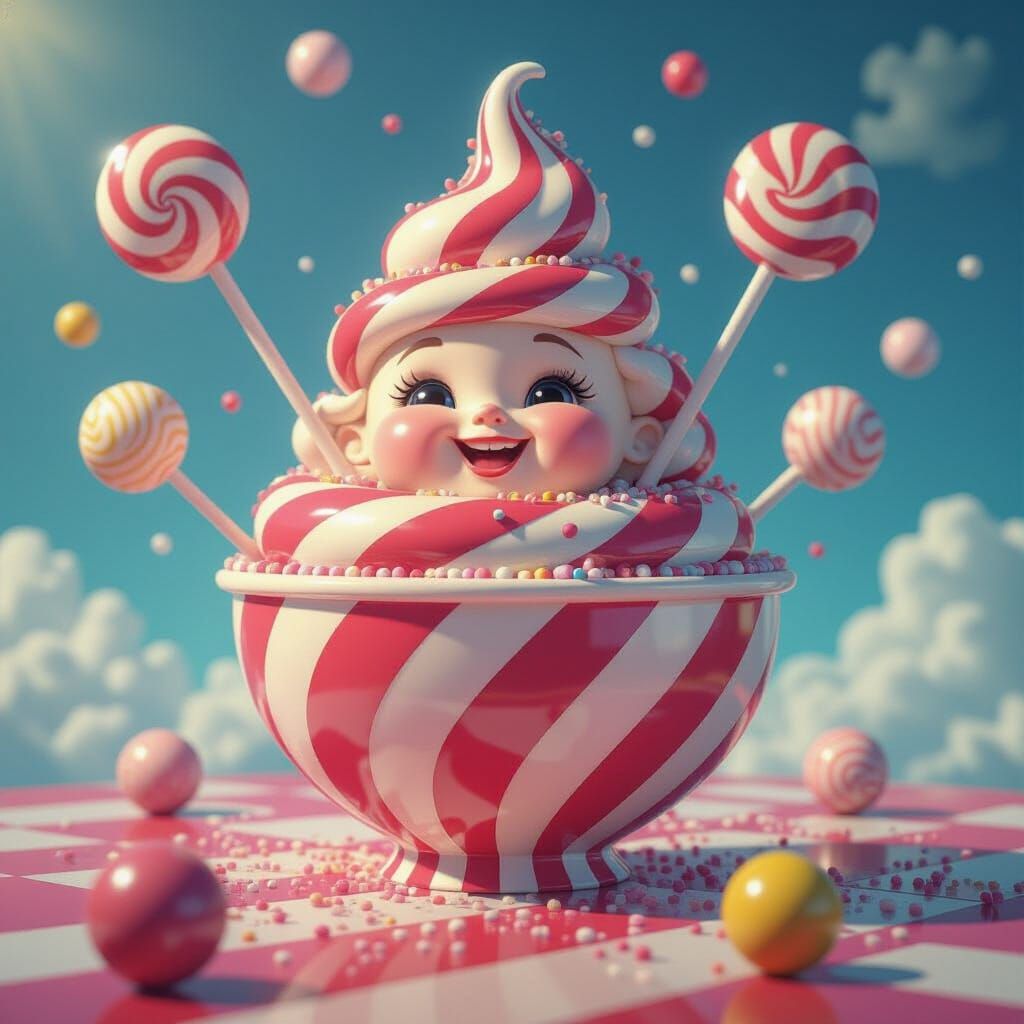 Droste Effect Candy in Whimsical Digital Illustration