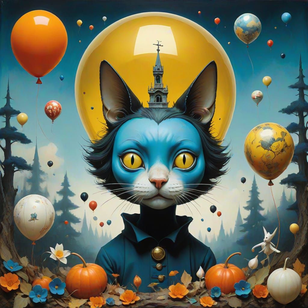 Hyper-Realistic Surrealist Portrait in Steampunk Style with ...