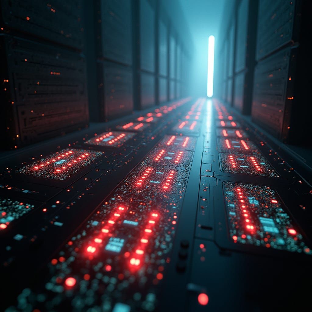 Futuristic Digital Boards Emerge from Darkness