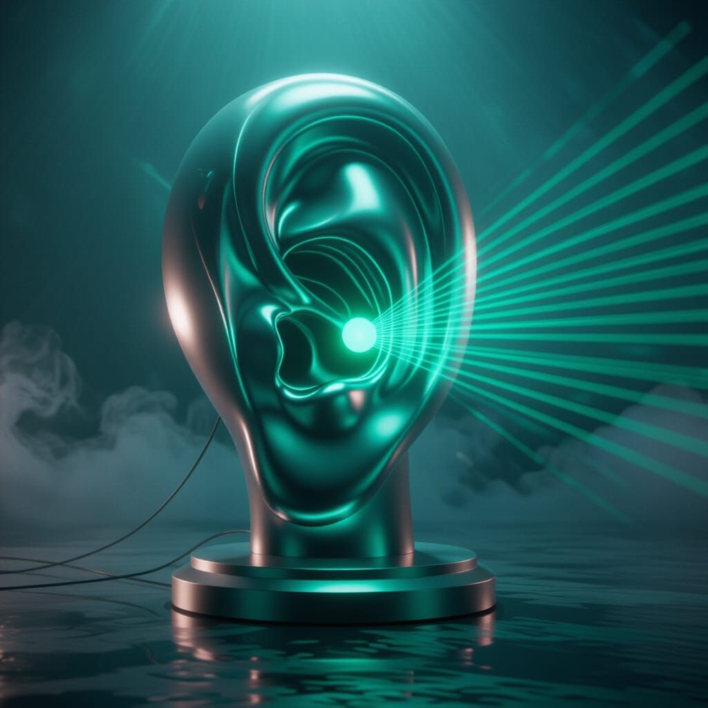 Futuristic Ear Music Visualizer with Ethereal Glow