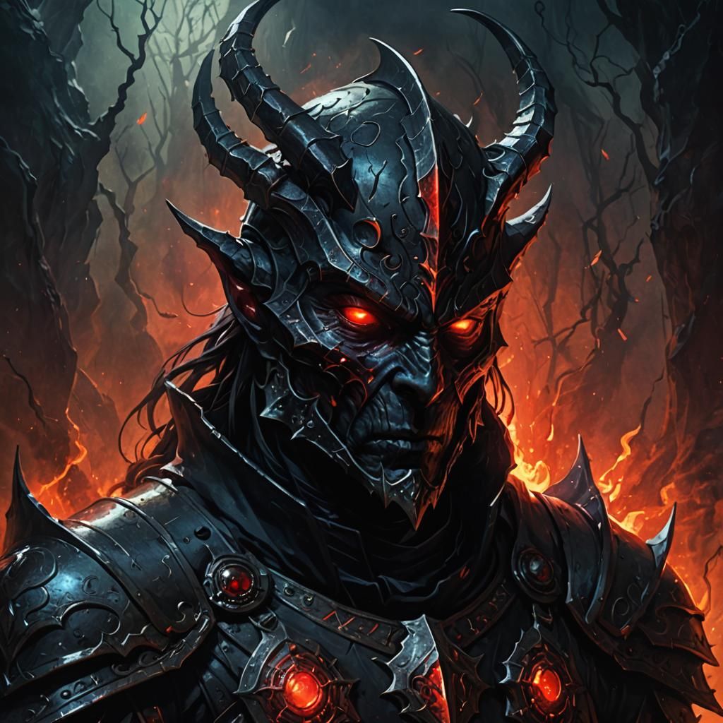 Shath'Yar in Dark Armor: Fantasy Illustration