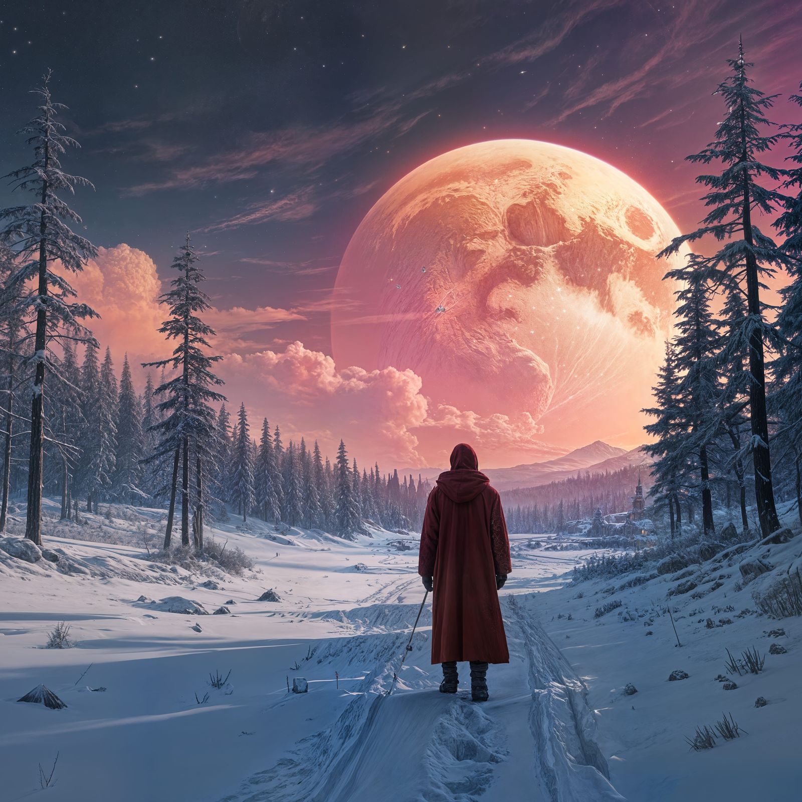 Fantastical Winter Wonderland Christmas Scene