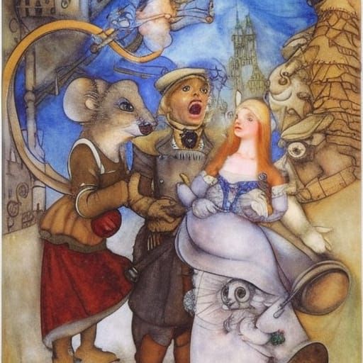 Steampunk Mouse in Winter Fairycore Fantasy