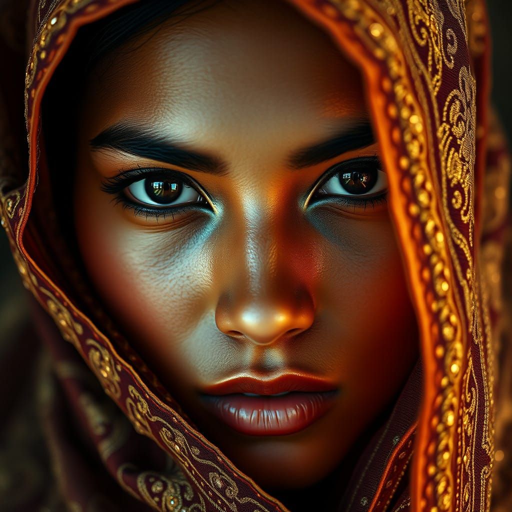 Ethereal Latina Beauty in Vibrant Veil