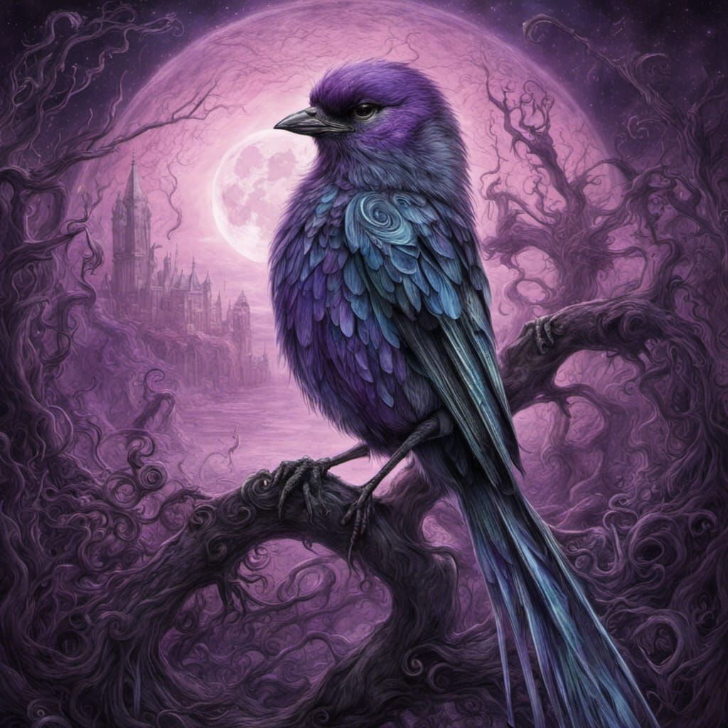 Eldritch Sparrow in Gothic Tim Burton Style