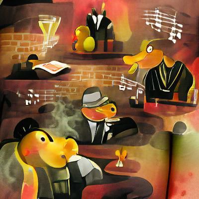 Mafia Duck Plays Piano in Jazz Bar