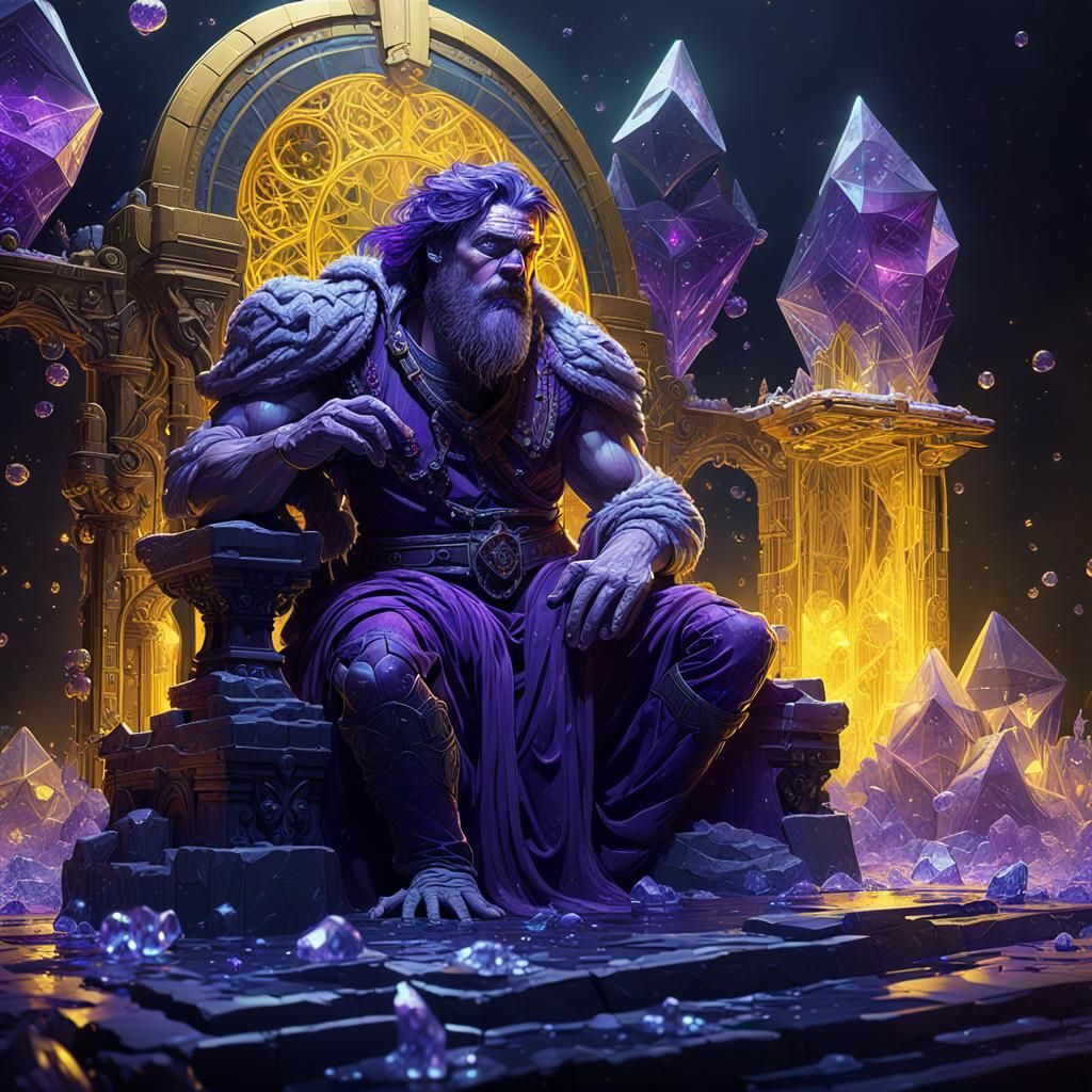 Figure Trapped in Crystal: Dark Fantasy Art