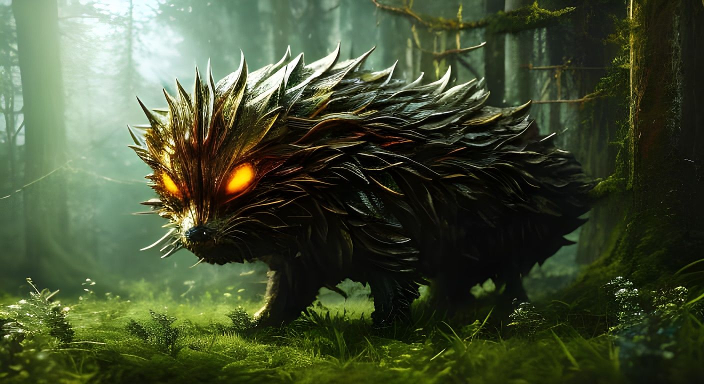 Dog Skull with Energetic Fields in Sci-Fi Horror Art