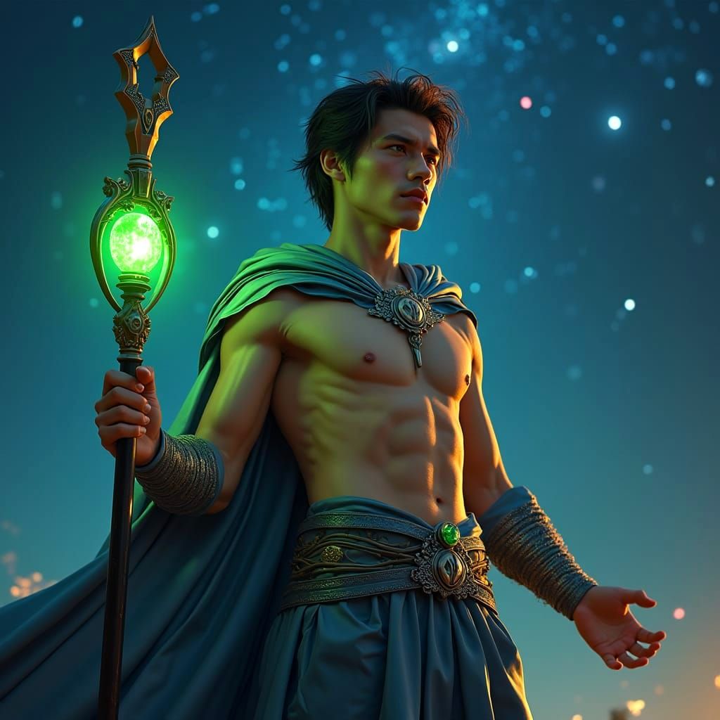 Dramatic Mage in Starry Sky Film Still