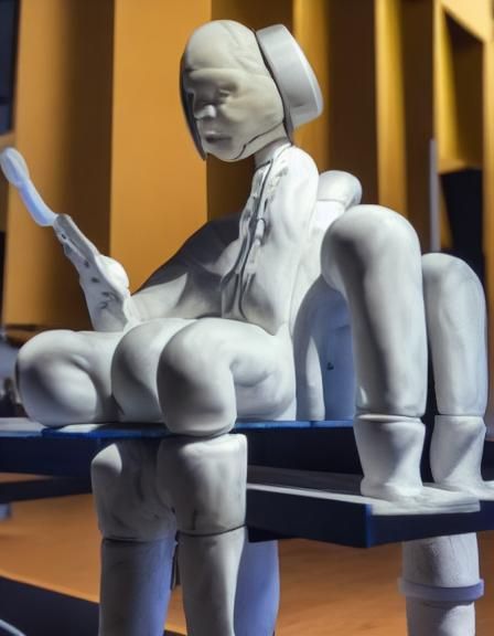 Chewing Gum and Wood Workmen Sculpture