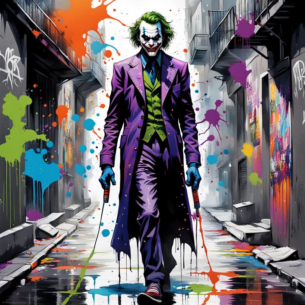 Joker in Graffiti Street Art Style