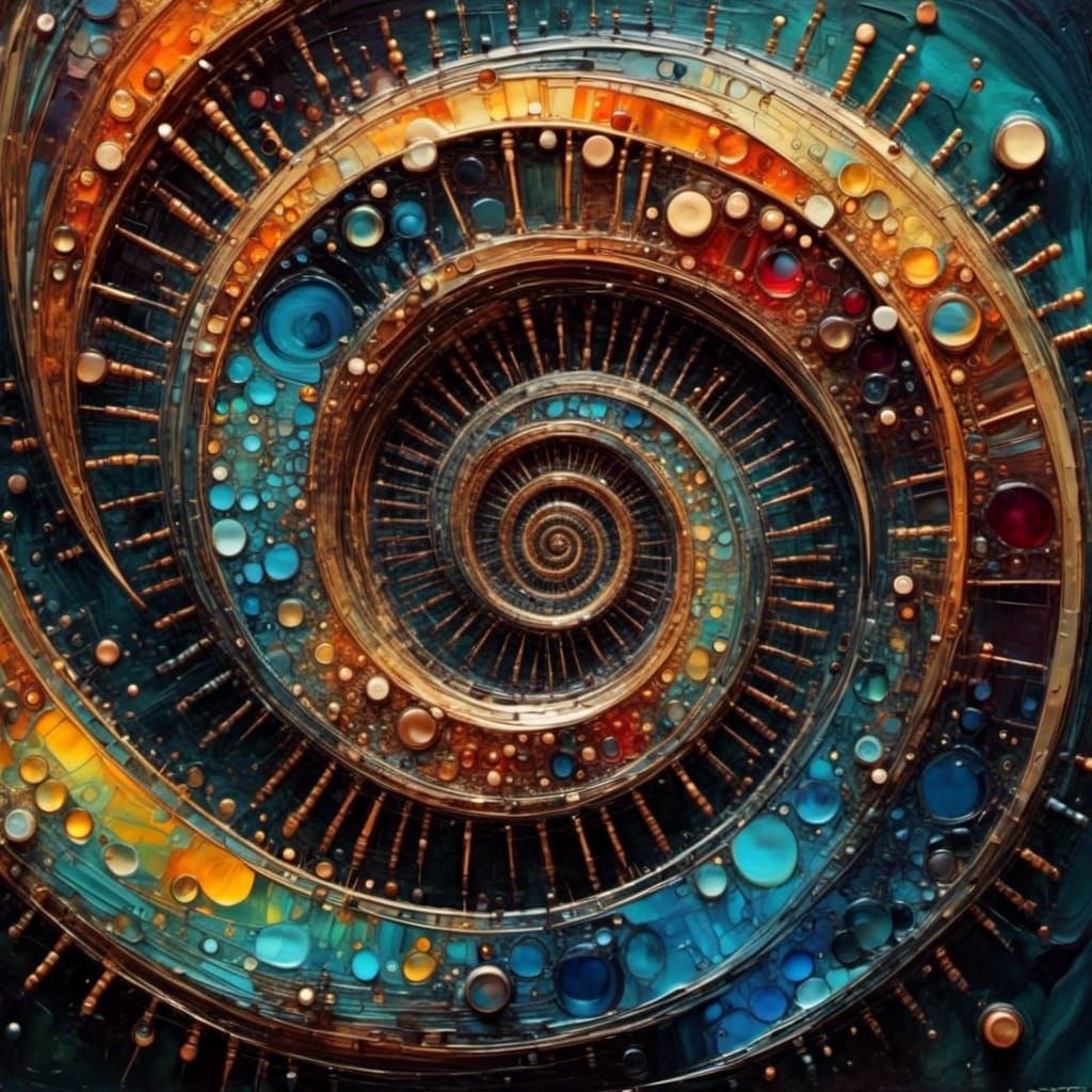 Abstract Image of Hope and Fear in Colorful Spirals