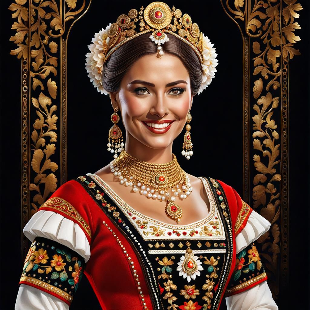 Stunning Swiss Woman in Traditional Dress