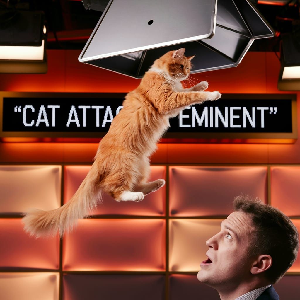 Cat Falls on TV Anchor During Live Broadcast