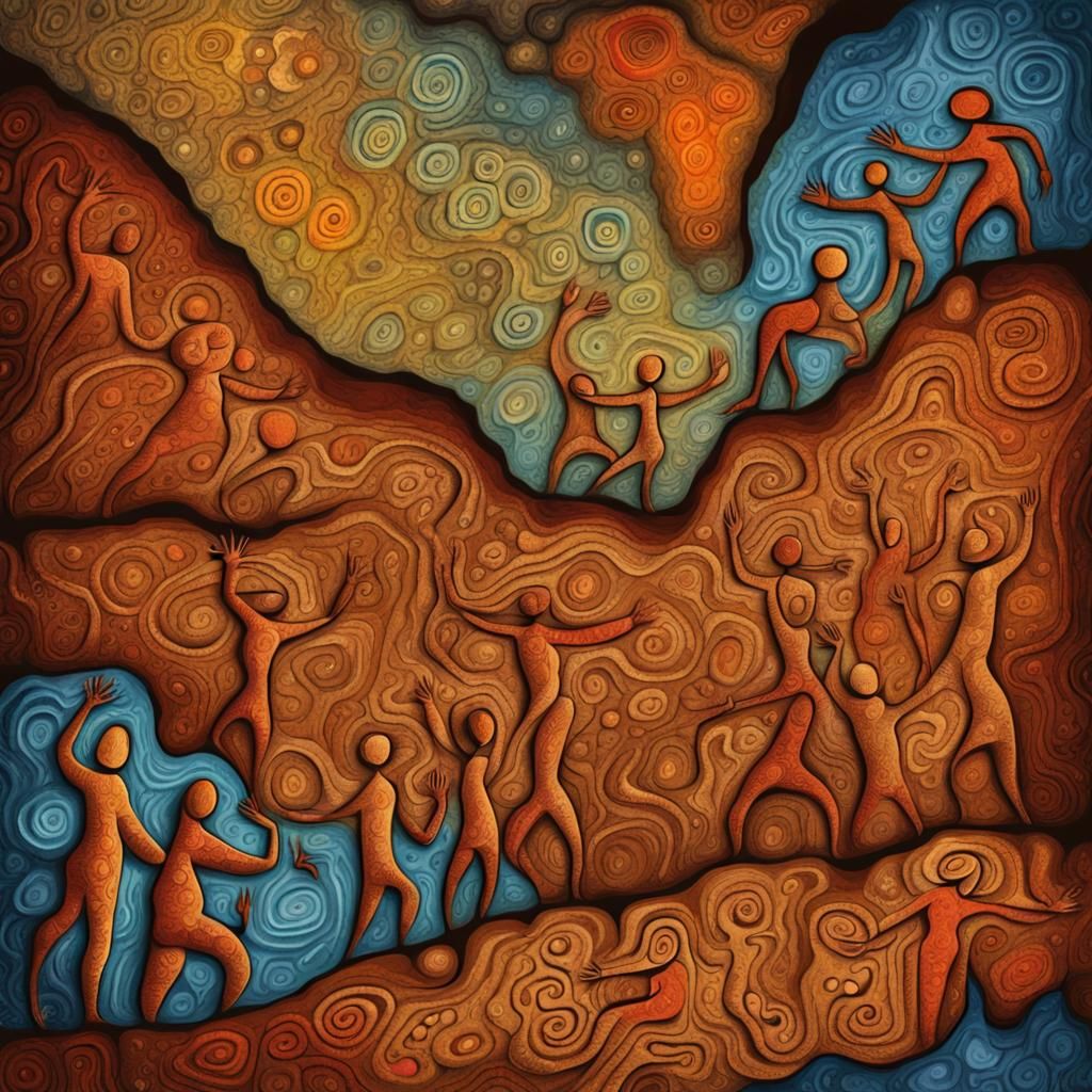 Aboriginal Drawings Come to Life as Impasto Painting