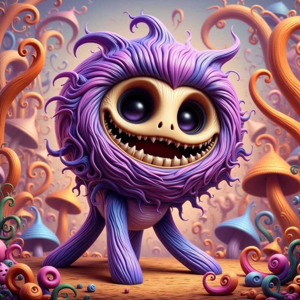 Adorable Purple Snailington Character in Candyland