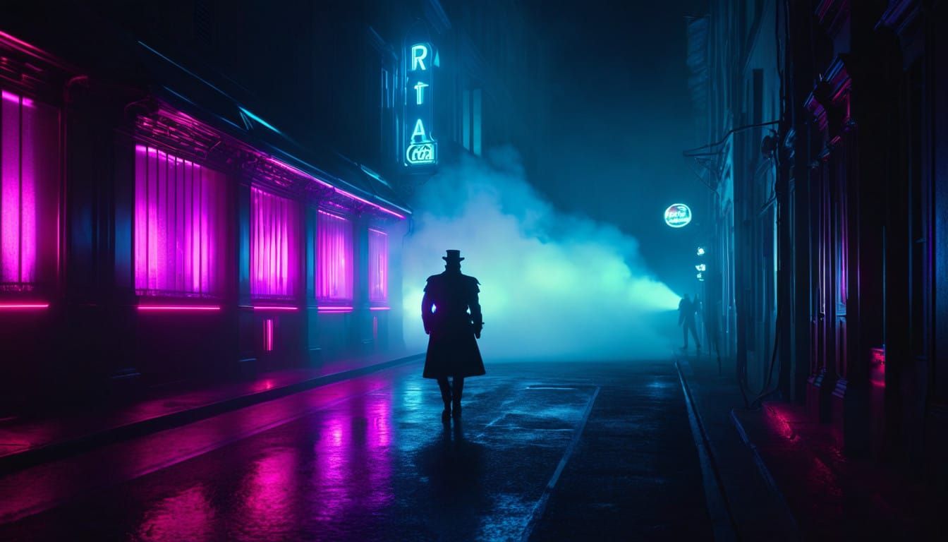 Neon Dreams in Cinematic Haze