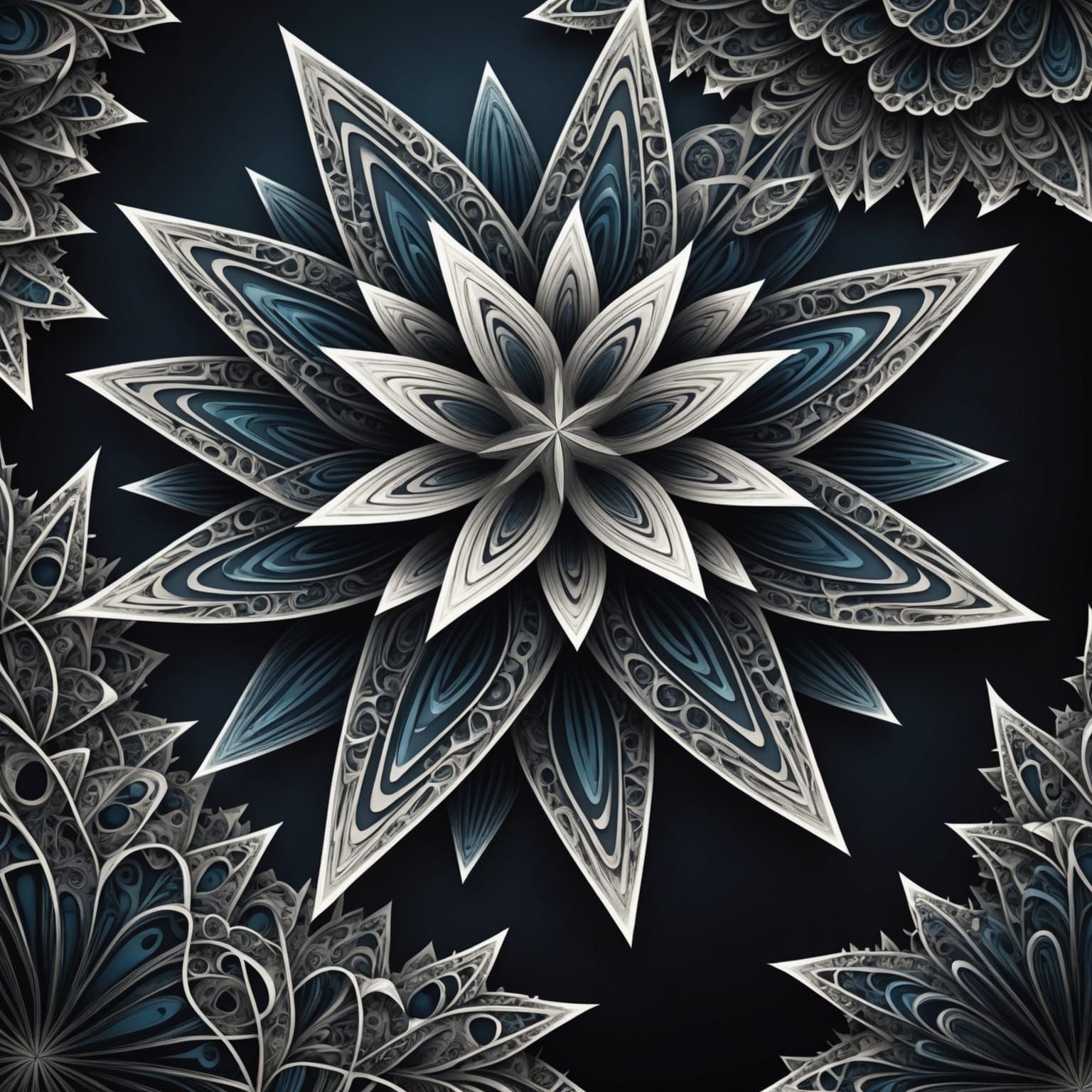 Abstract Fractal Wave Function with 3D Shading