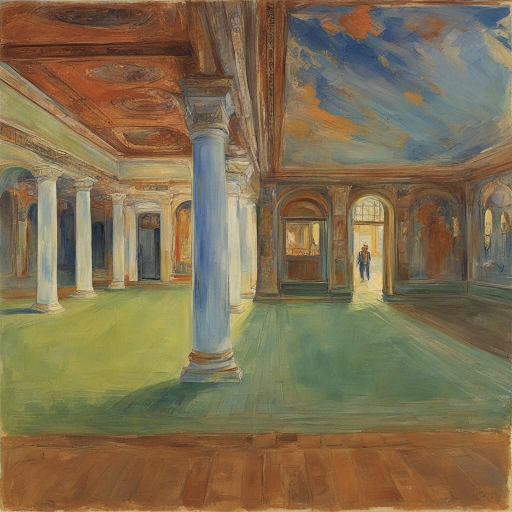 Abandoned Temple in Serebriakova and Warhol Style