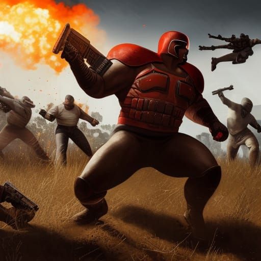 Juggernaut in PUBG Gunfight: Hyperdetailed Dark Fantasy