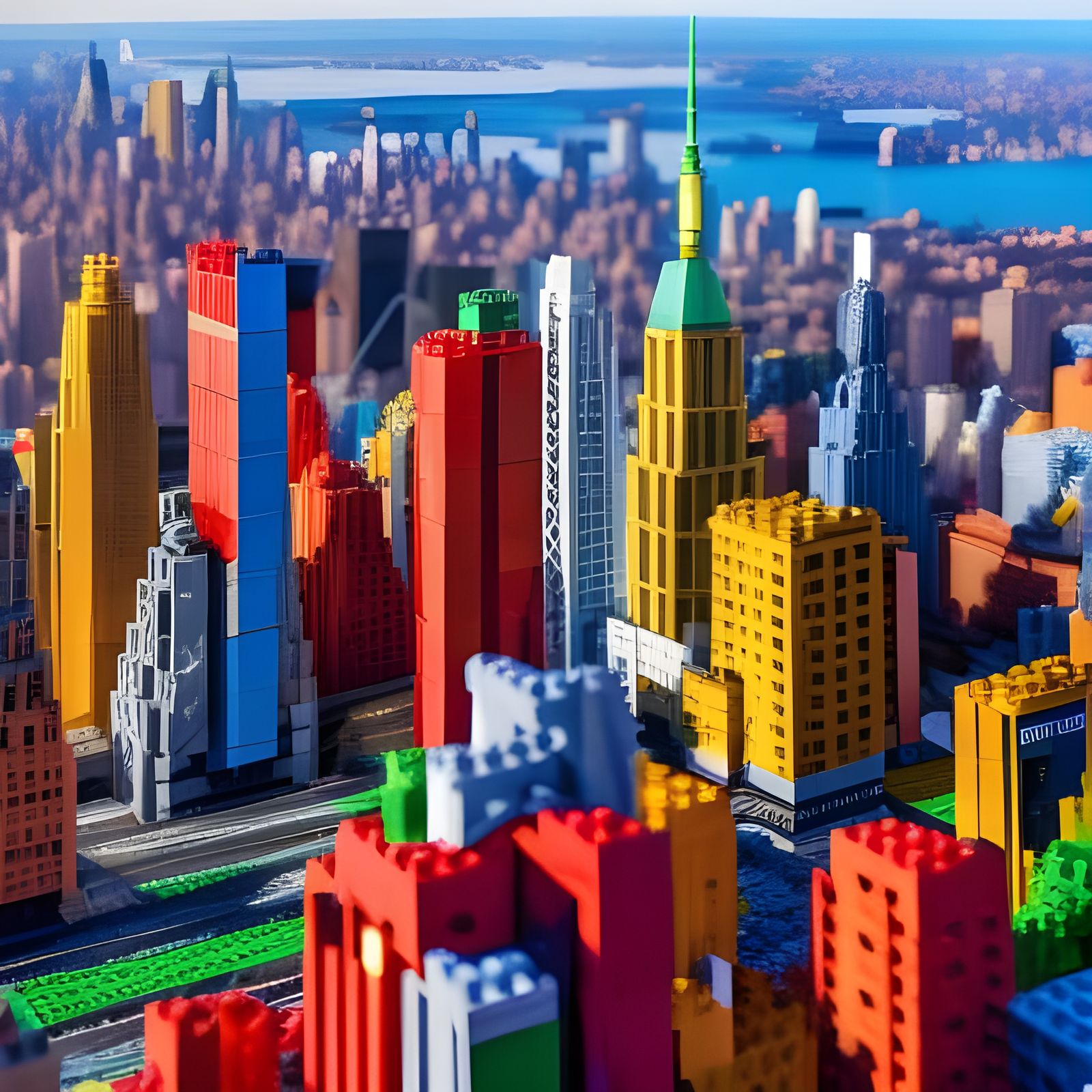 Lego New York City Hyperrealistic Digital Art