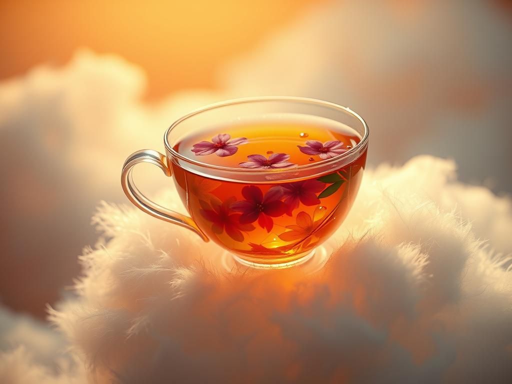 Floral Tea on Cloud in Dreamlike Color Field