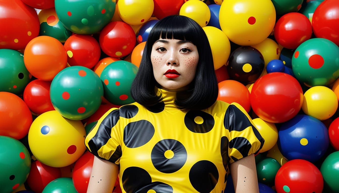 Yayoi Kusama in Polka Dots: A Pop Art Portrait