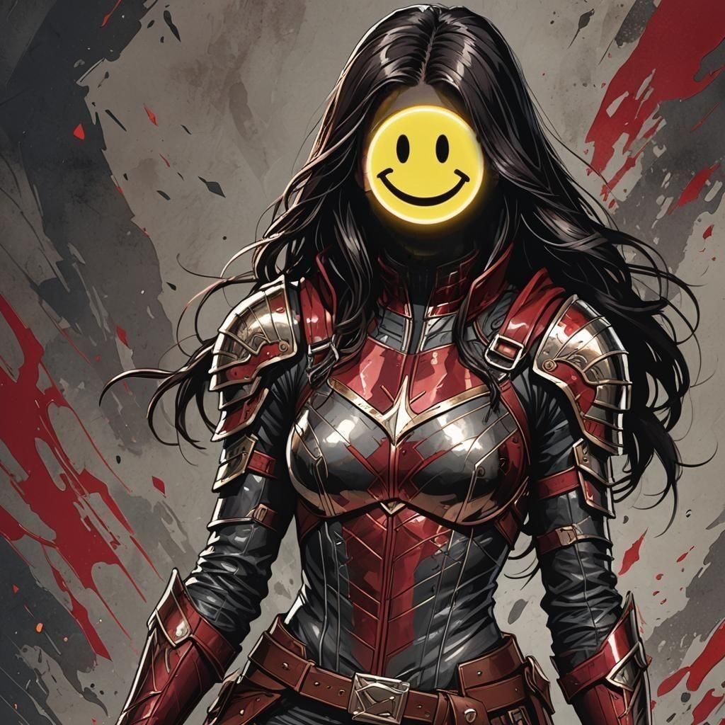 Brunette Assassin: Vibrant Comic Book Portrait