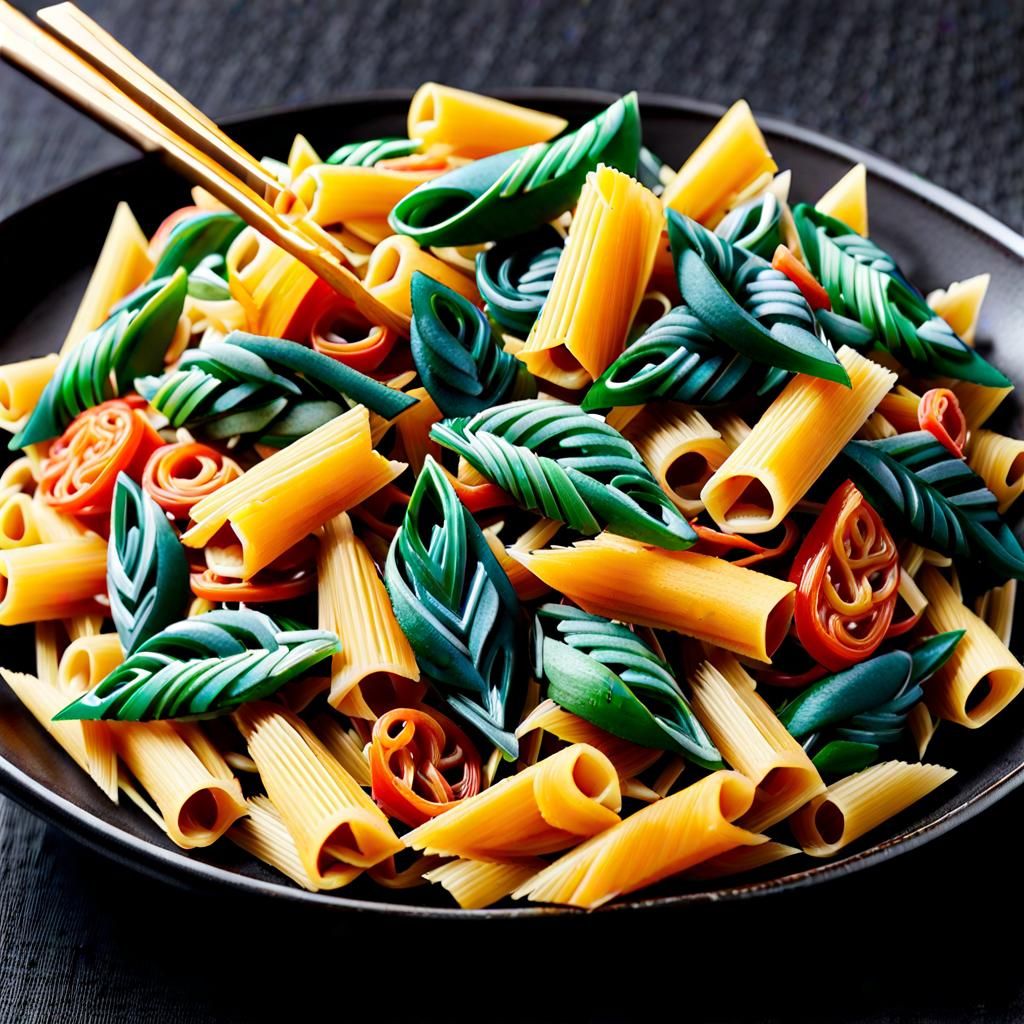 Humorous Pasta Guardians in a Whimsical Watercolor