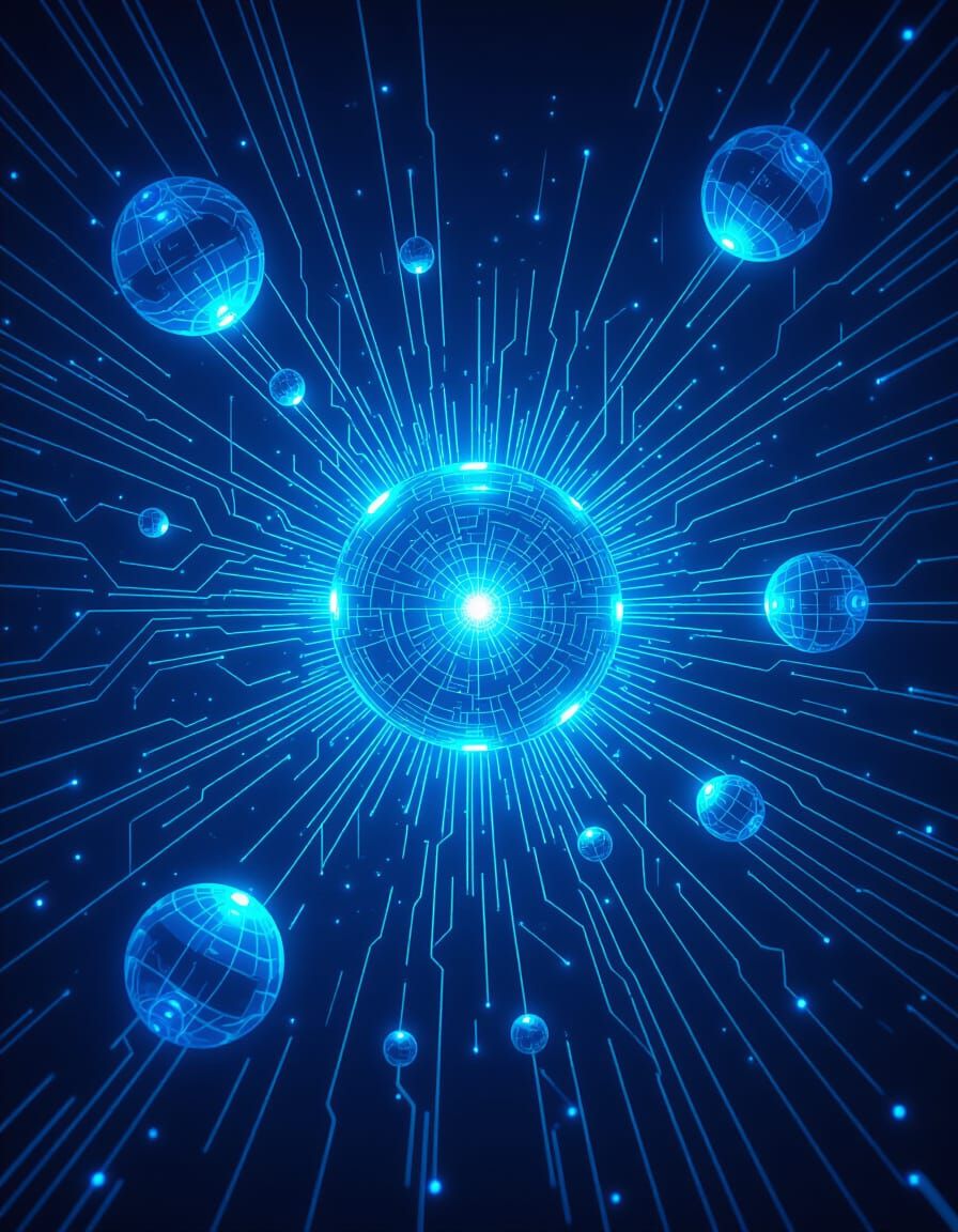 Ethereal Neon Metropolis in Starless Darkness