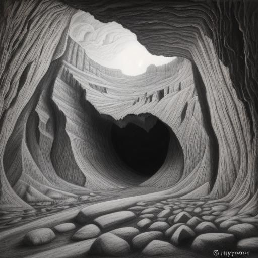 Ancient Cave Painting in Vibrant Charcoal Detail