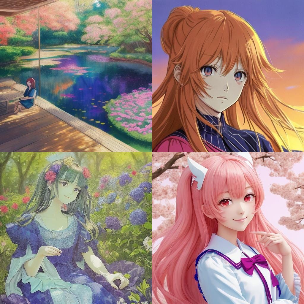 Cute Anime Girl in Cel-Shaded Style