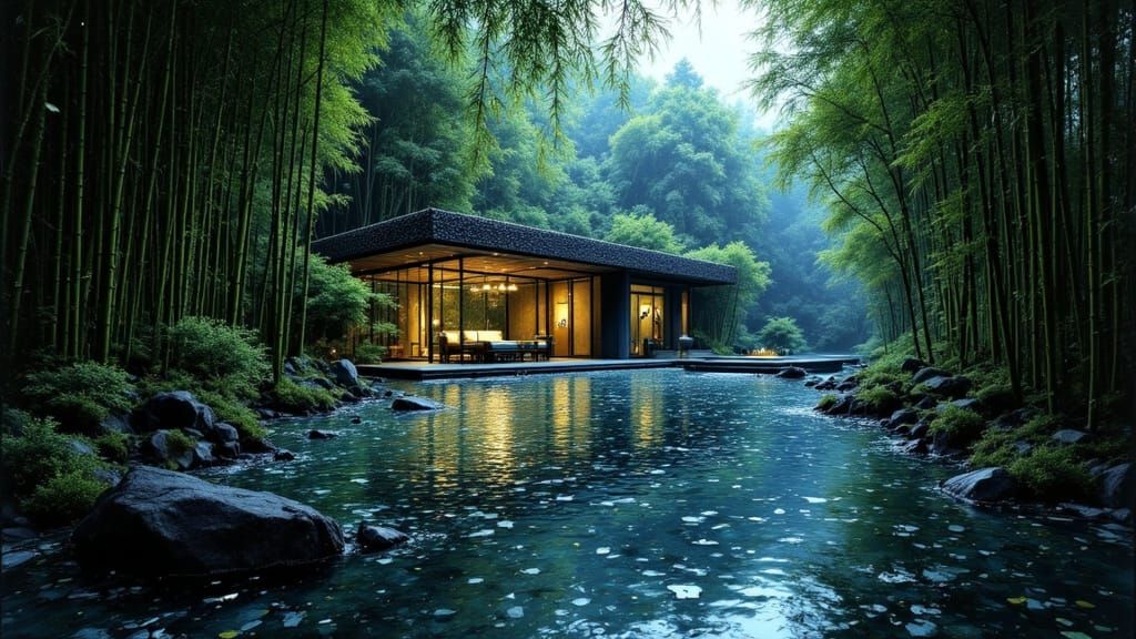 Japanese Writer Documents Bathing Rituals in Bamboo Grove