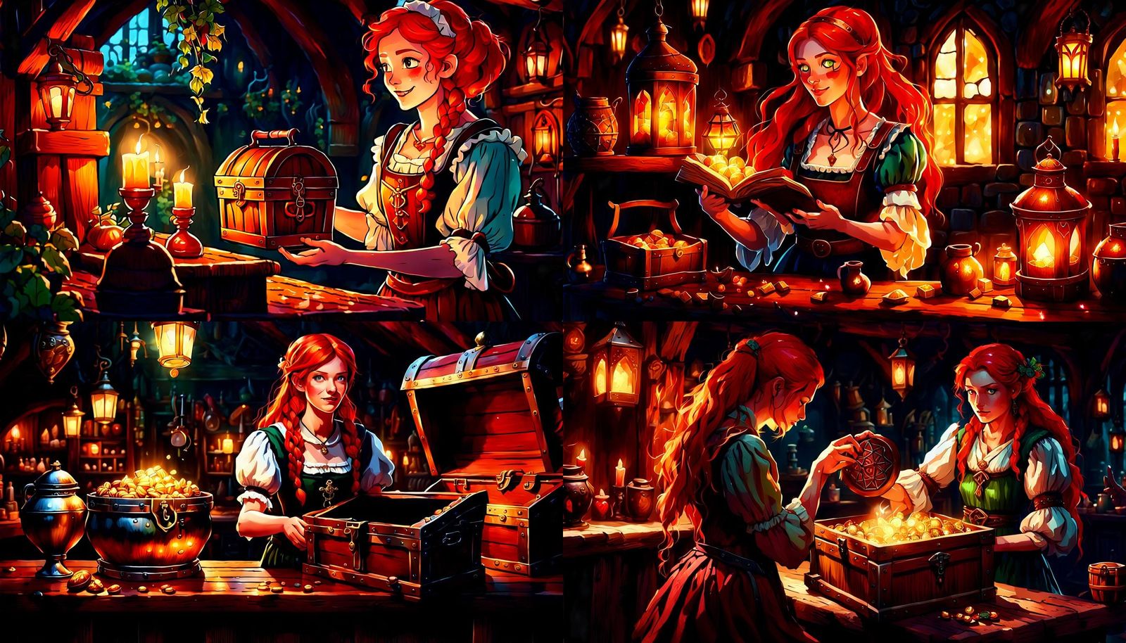 Fantasy Tavern Maid Offering a Quest