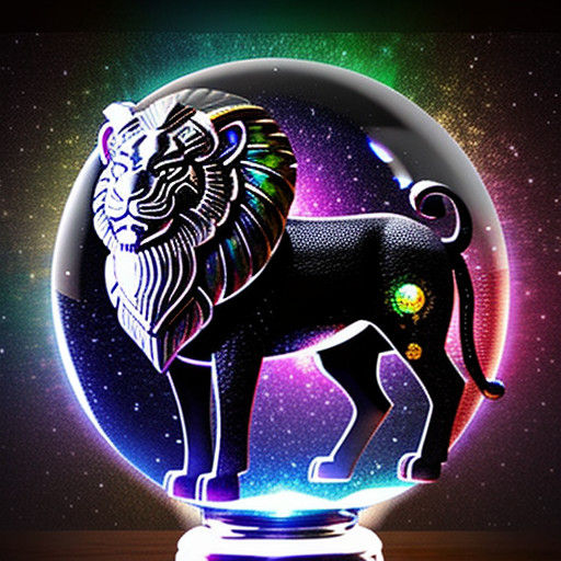 Mystical Manticore in Ornate Obsidian and Ammolite