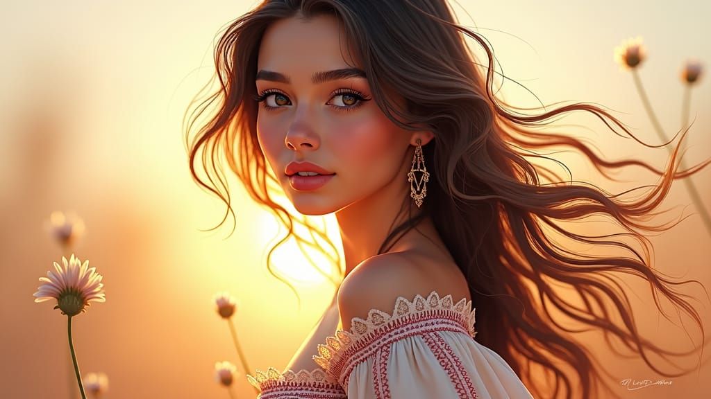 Confident Young Woman with Radiant Self-Assurance