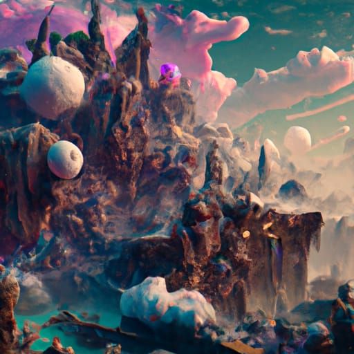 Fantastical 3D World in Detailed Matte Painting