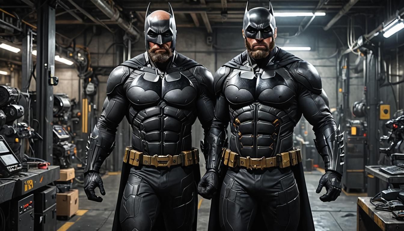 Dominant Bearded Figure in Leather Outfit