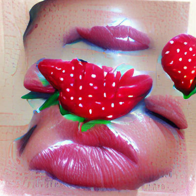 Close-up of Vibrant Strawberry Red Lipstick