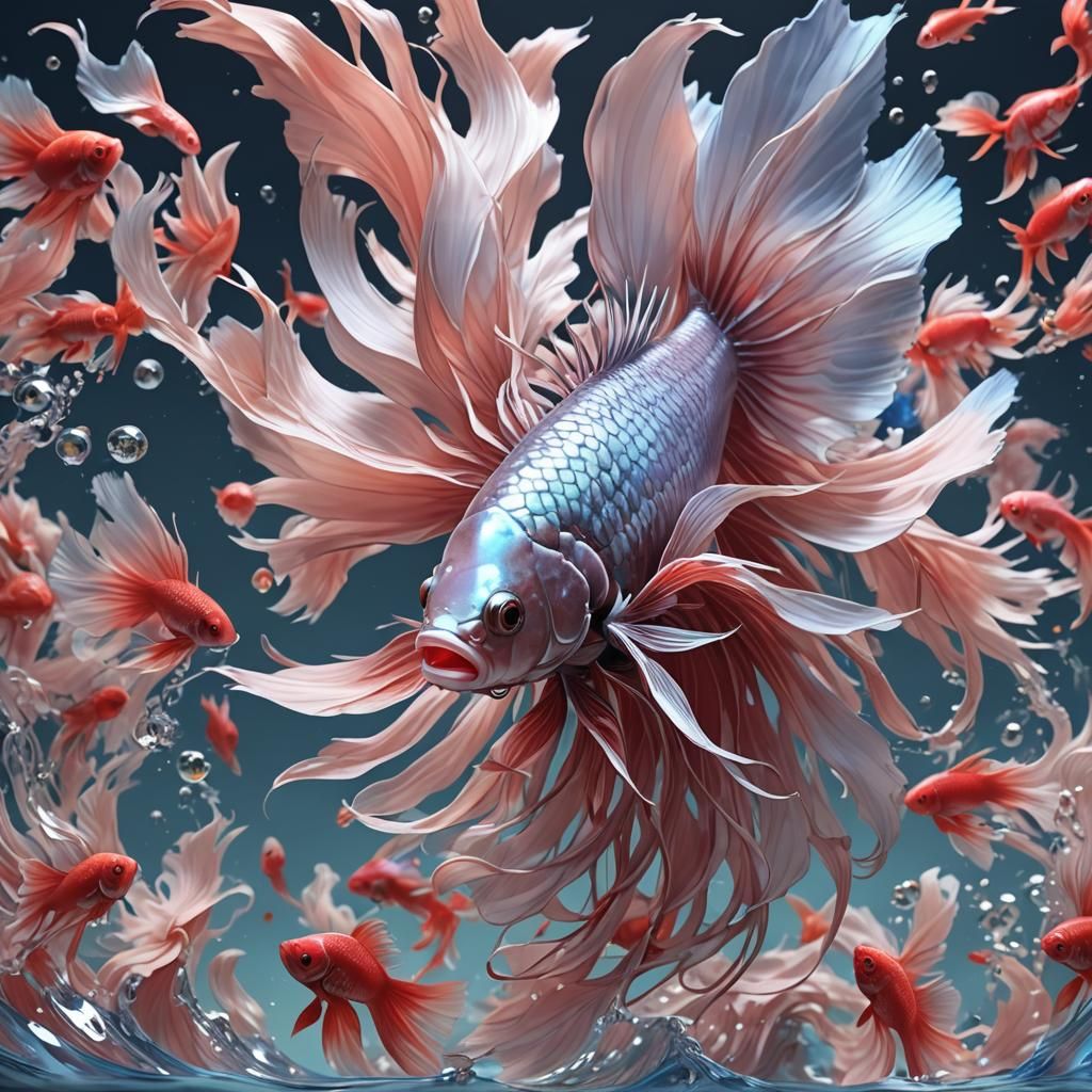 Anime Betta Fish Concept Art in 8K