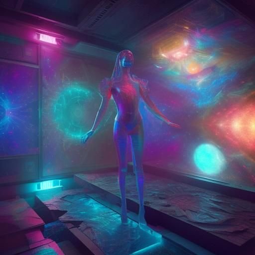 Five-Dimensional Space AI: Holographic Astral Illustration