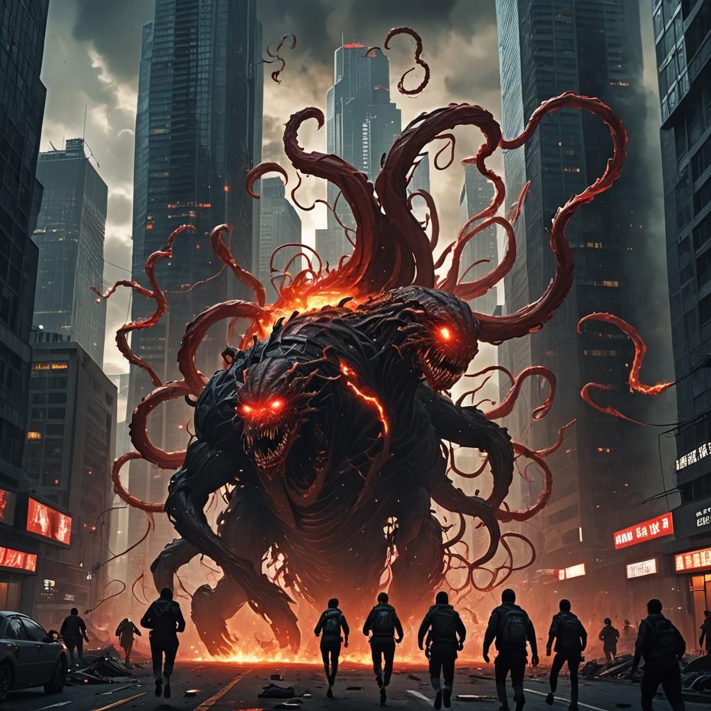 Dystopian Sci-Fi: Giant Creatures Invade City