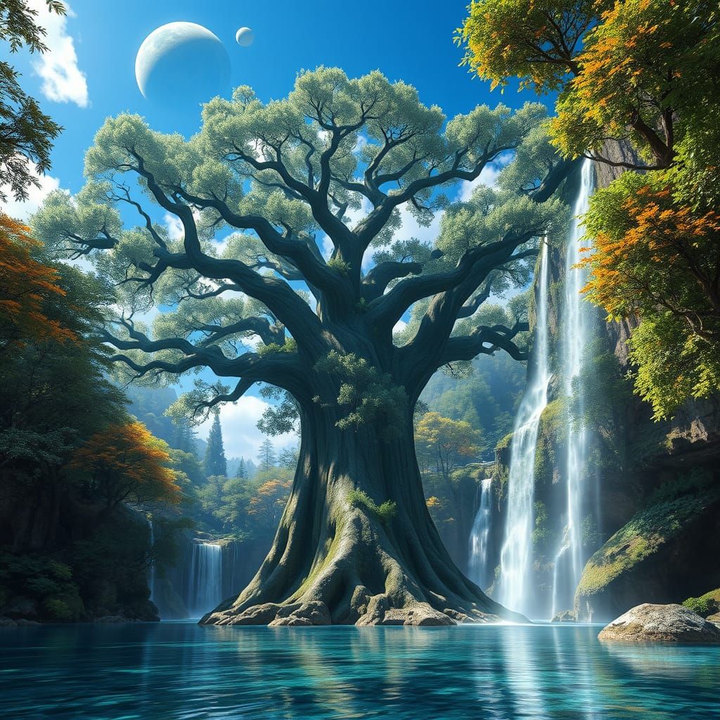 Surreal Forest Giant in Celestial Harmony