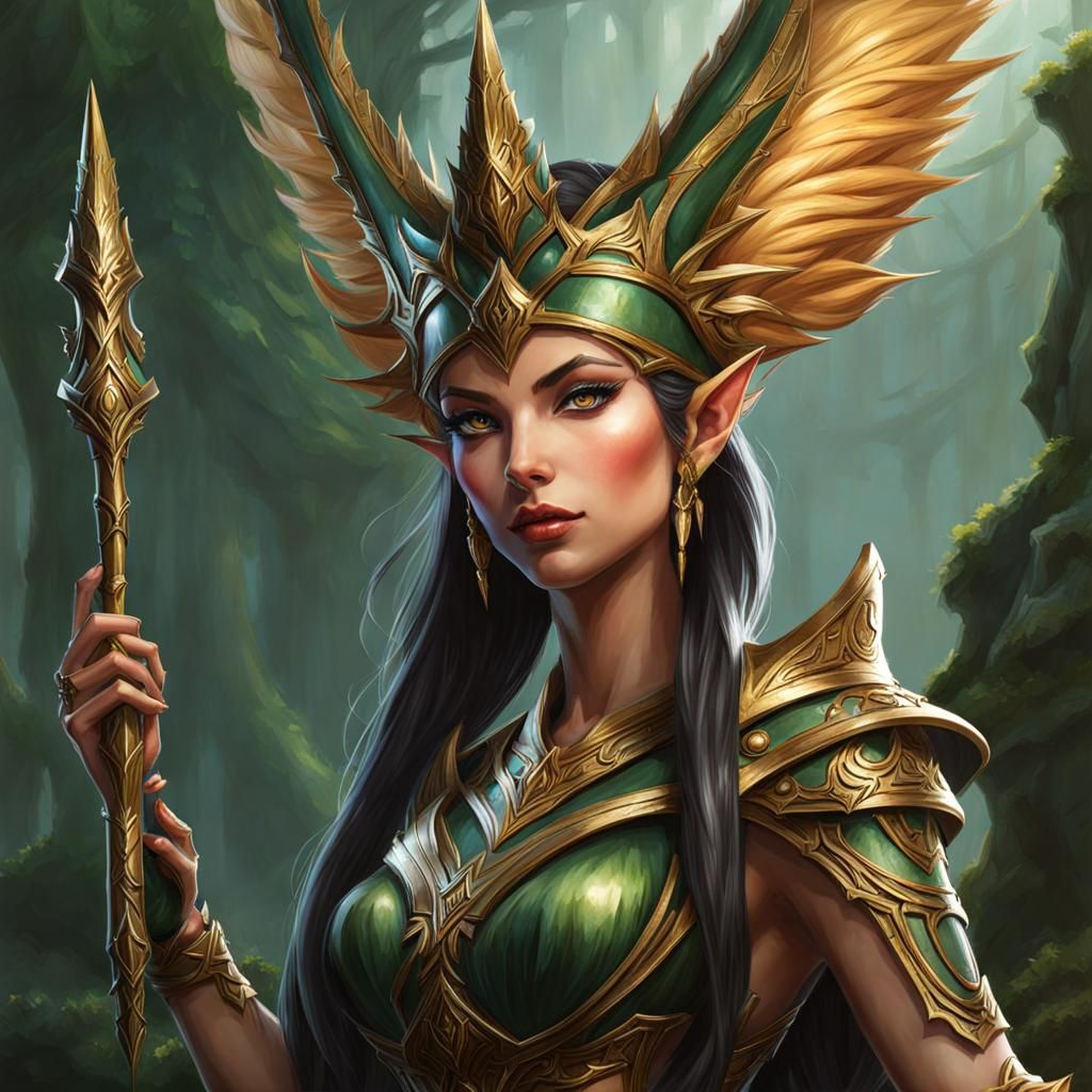 Enchanting Elf Queen with Digital Brushwork