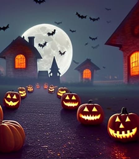 Biopunk Halloween: Spooky Pumpkin City in Autumn Colors