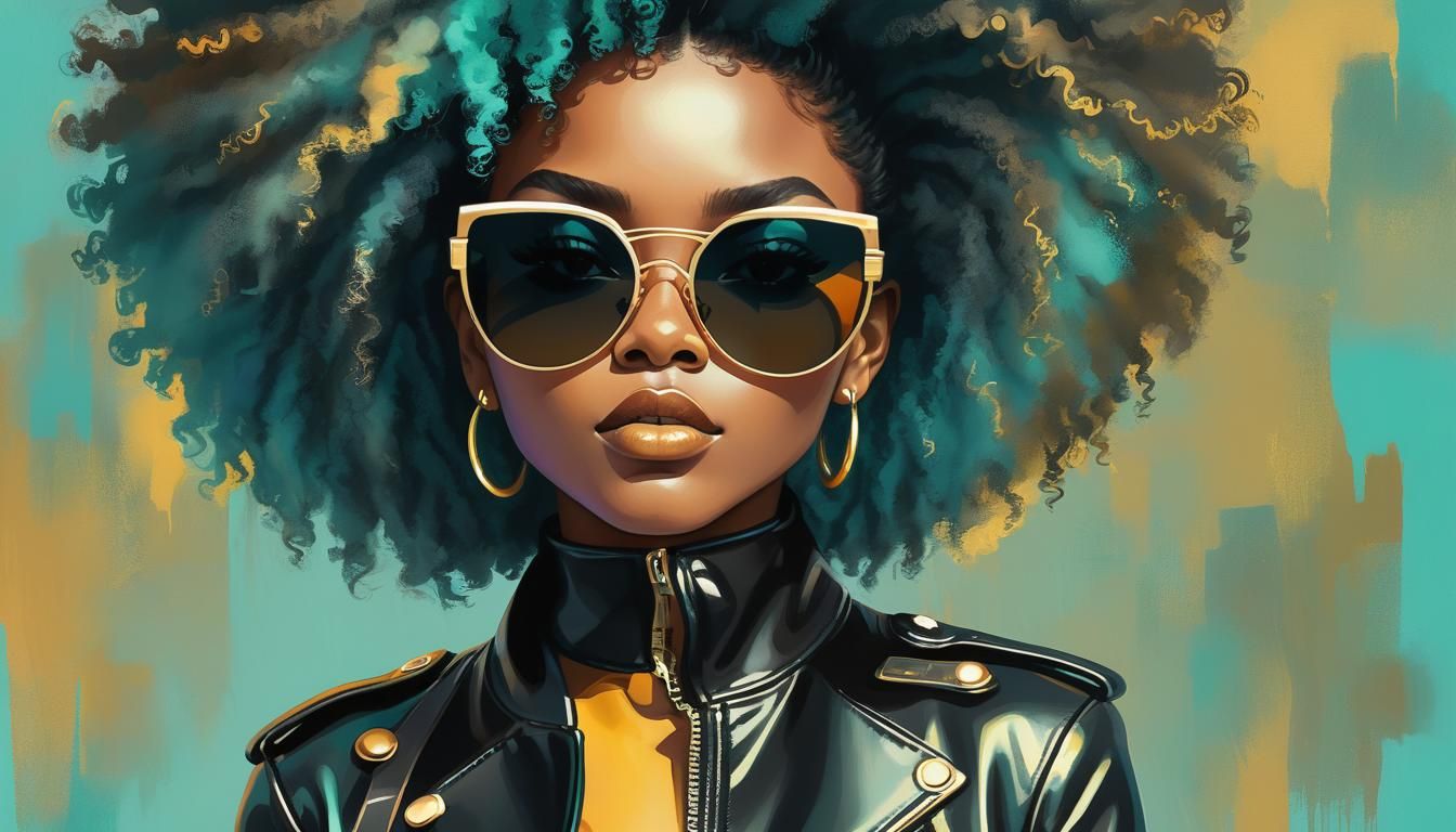 Pop Art Portrait of a Young Woman in Klimt Style