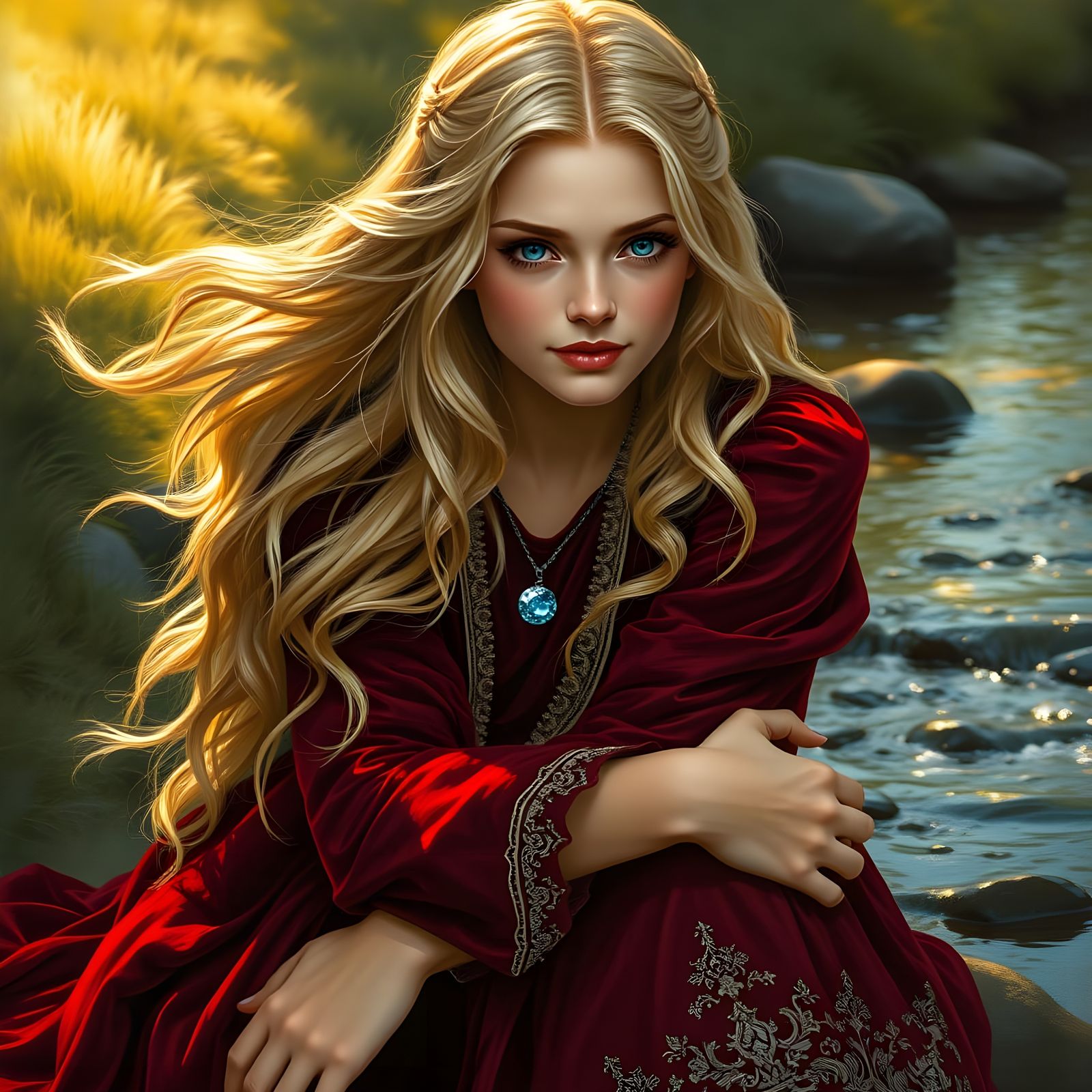Norse Goddess in Oil Painting Style