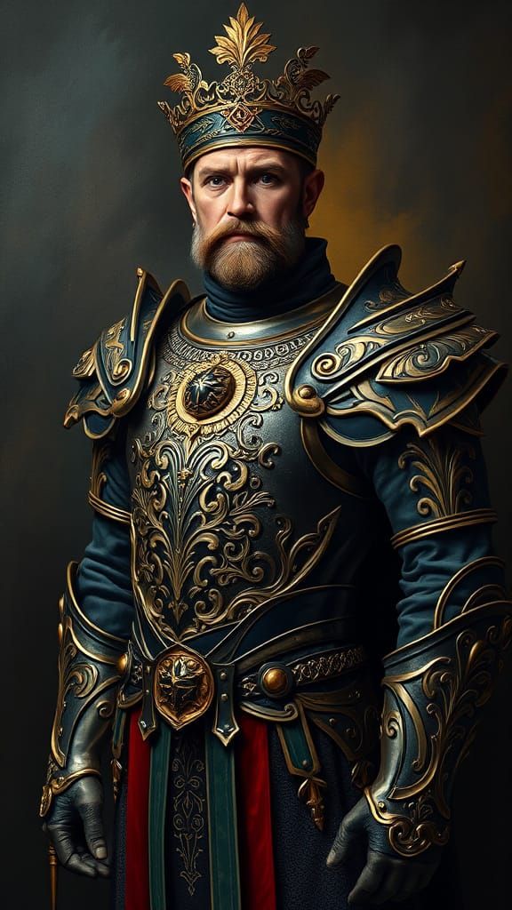 Triton Paladin Noble Tim Burton contrasting colors cool colors tetradic colors deep color art deco baroque impasto filig...